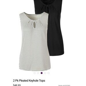 Lascana Black & Mint 2 Pk Pleated Keyhole Tops 
Style: X33283 
Size: XSmall